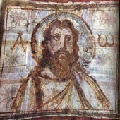 Chrystus – malowidło z sufitu cubiculum nr 4, katakumby Komodilli, koniec IV wieku