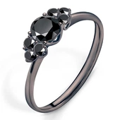 Symbol głębokiej więzi i siły: czarny pierścionek zaręczynowy