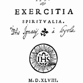 Strona tytułowa Ćwiczeń duchowych, Rzym 1584 r.