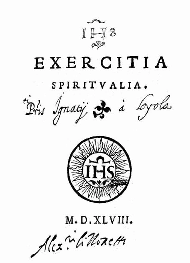 Strona tytułowa Ćwiczeń duchowych, Rzym 1584 r.