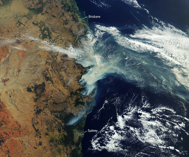Zdjęcie satelitarne pożarów