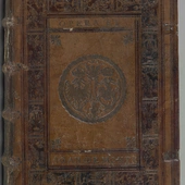Mikołaj Kopernik: De revolutionibus orbium coelestium. 1 wydanie.           Norymberga, 1543 Okładka górna, Z biblioteki króla Zygmunta II Augusta