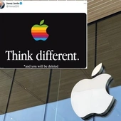 Premier Słowenii kpi z logo i hasła Apple: „Myśl inaczej... a zostaniesz usunięty!”