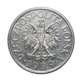 1 złoty 1929 poźniejsza odbitka w aluminium awers