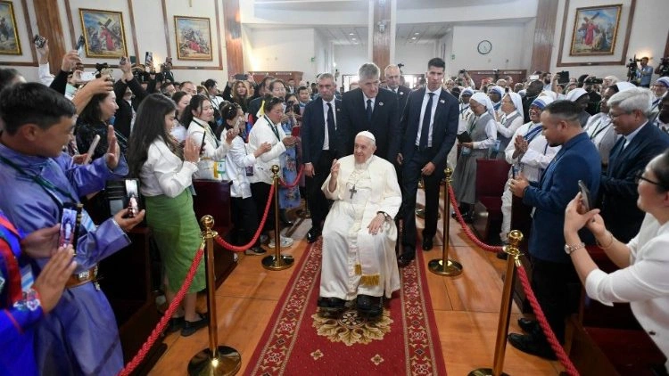 Papież wśród katolików Mongolii