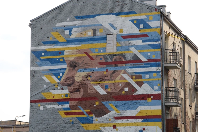 Jan Paweł II. Mural na ul. Lubelskiej w Warszawie