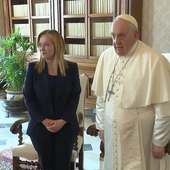 Premier Włoch Giorgia Meloni podczas audiencji u Papieża