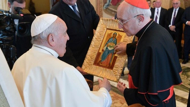 Papież Franciszek podczas spotkania z Konsultą Zakonu Rycerskiego Grobu Bożego w Jerozolimie