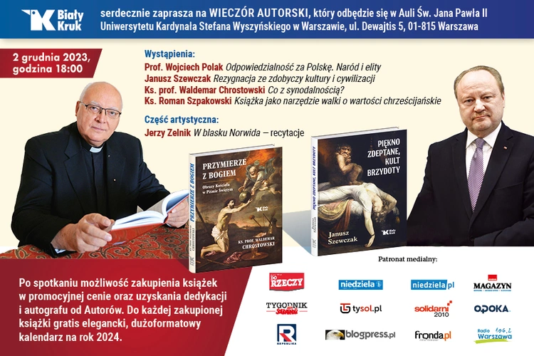 Biały Kruk zaprasza na wieczór autorski w Warszawie. Wystąpienia wybitnych Autorów!