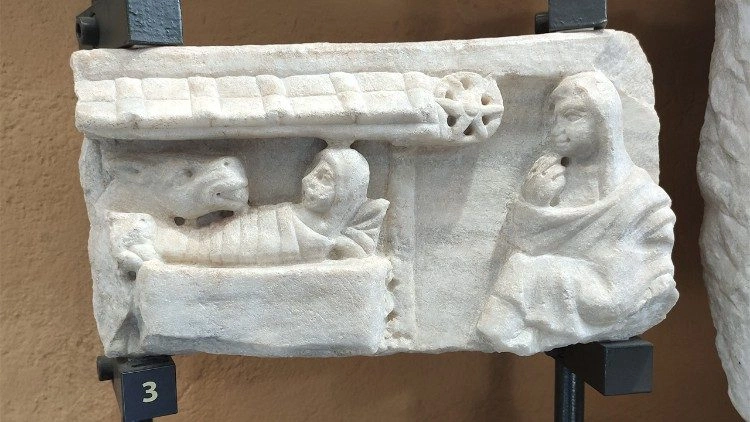 Narodzenie Pańskie. Fragment sarkofagu z IV w. 