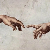 Michał Anioł: Stworzenie człowieka (fragm. fresku w Kaplicy Sykstyńskiej)