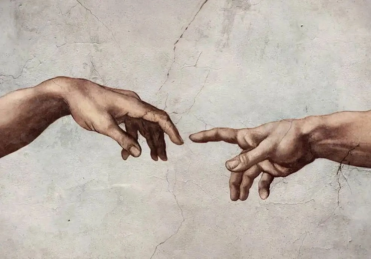 Michał Anioł: Stworzenie człowieka (fragm. fresku w Kaplicy Sykstyńskiej)